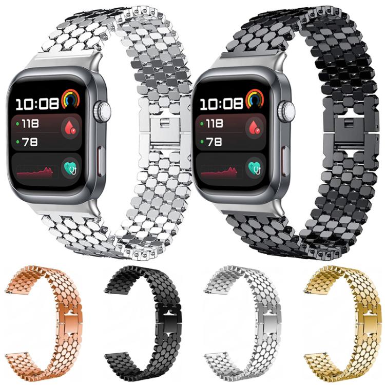 xDfind Fish Scale Texture Metal Watch Band