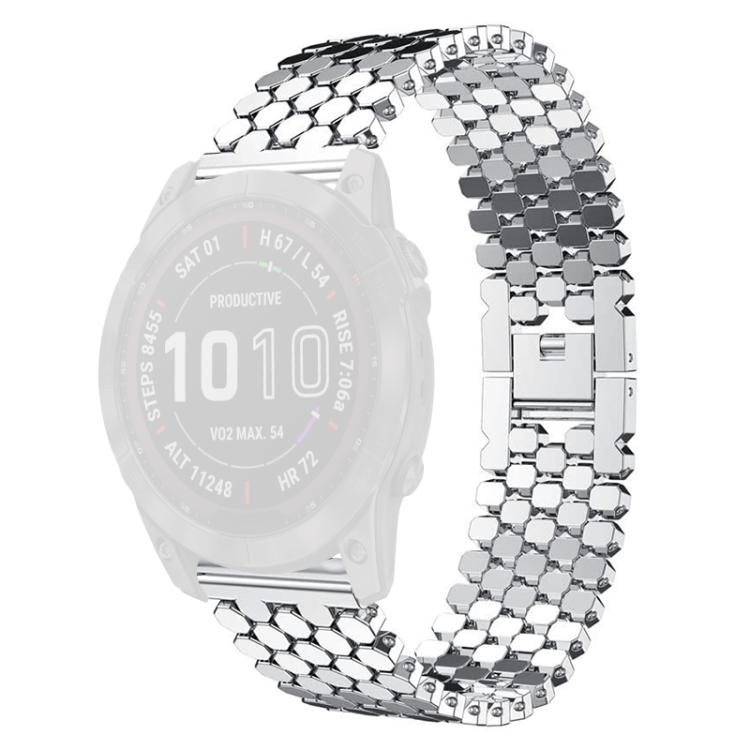 xDfind Fish Scale Texture Metal Watch Band, For Garmin Fenix 8/7X/6X/5X 26mm