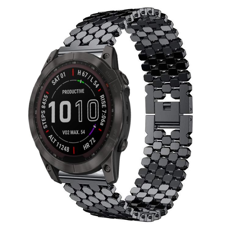 xDfind Fish Scale Texture Metal Watch Band, For Garmin Fenix 8/7X/6X/5X 26mm