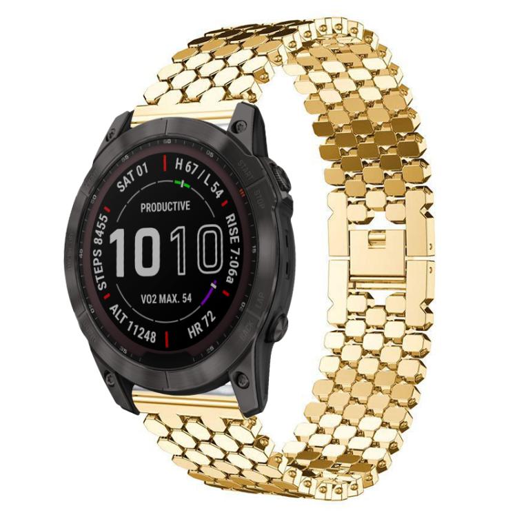 xDfind Fish Scale Texture Metal Watch Band, For Garmin Fenix 8/7X/6X/5X 26mm