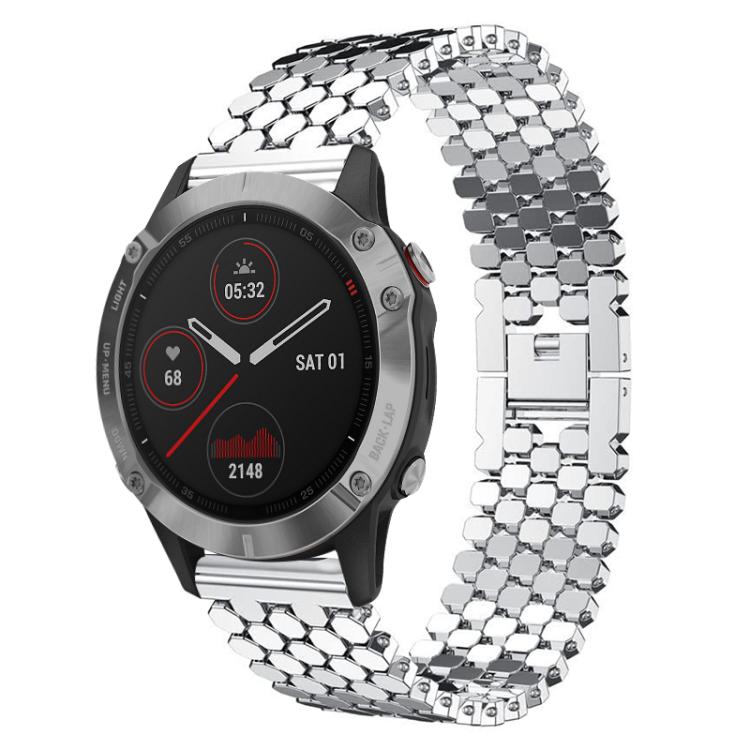 xDfind Fish Scale Texture Metal Watch Band, For Garmin Fenix 8/7/6/5 22mm
