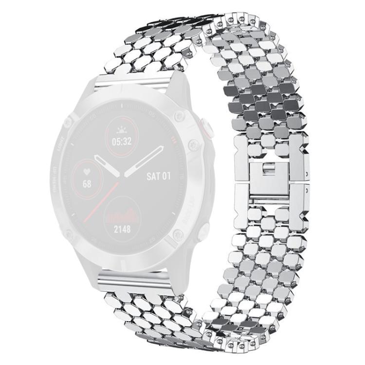 xDfind Fish Scale Texture Metal Watch Band, For Garmin Fenix 8/7/6/5 22mm