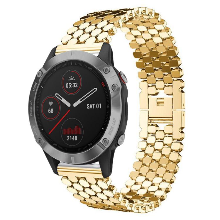 xDfind Fish Scale Texture Metal Watch Band, For Garmin Fenix 8/7/6/5 22mm