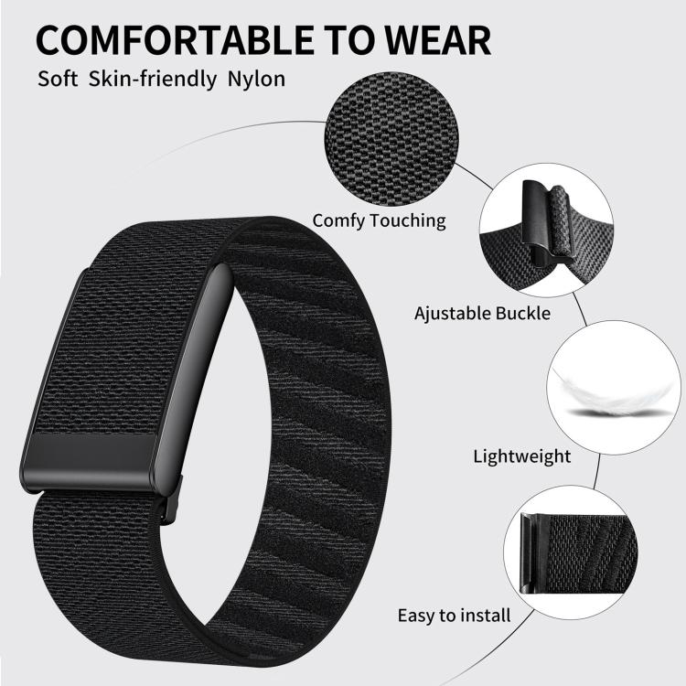 xDfind Black Buckle Sport Elastic Twill Pattern Nylon Watch Band