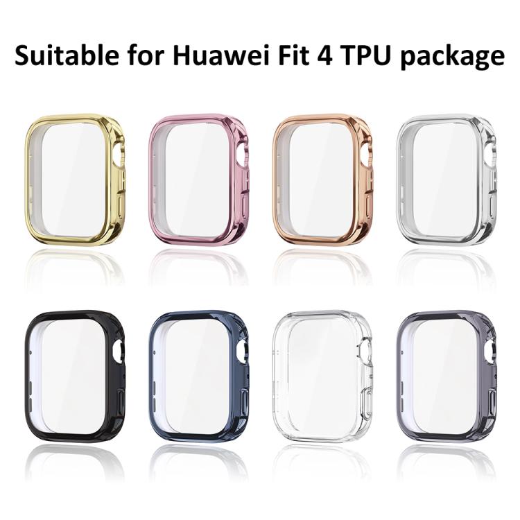 xDfind Plating Tempered Film Integrated TPU Watch Protective Cover, For Huawei Watch Fit 4