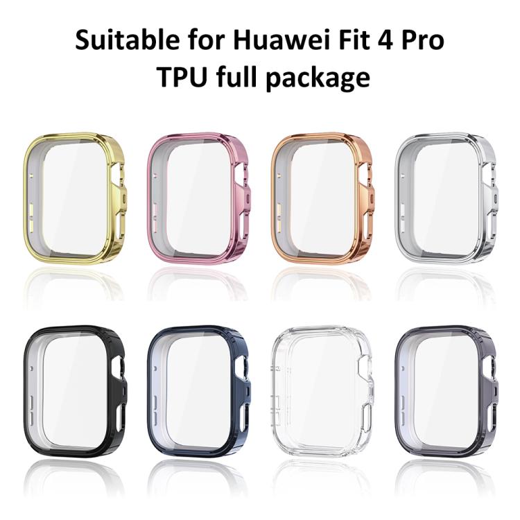 xDfind Plating Tempered Film Integrated TPU Watch Protective Cover, For Huawei Watch Fit 4