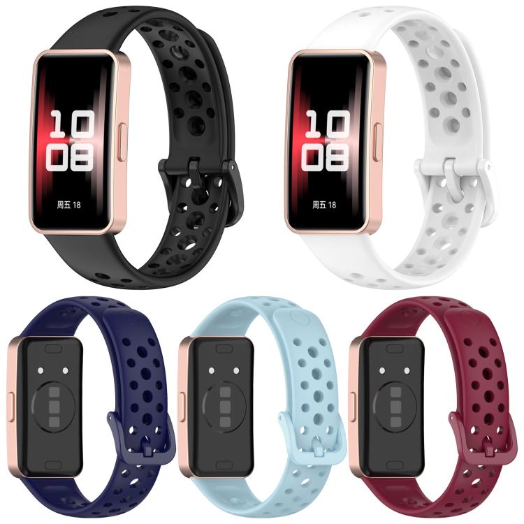 5 Pack xDfind Hole Style Breathable Silicone Watch Band, For Huawei Band 10 / 9 / 8
