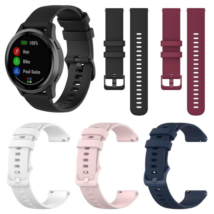 5 Pack xDfind Small Plaid Solid Color Silicone Watch Band, 18mm, 20mm, 22mm