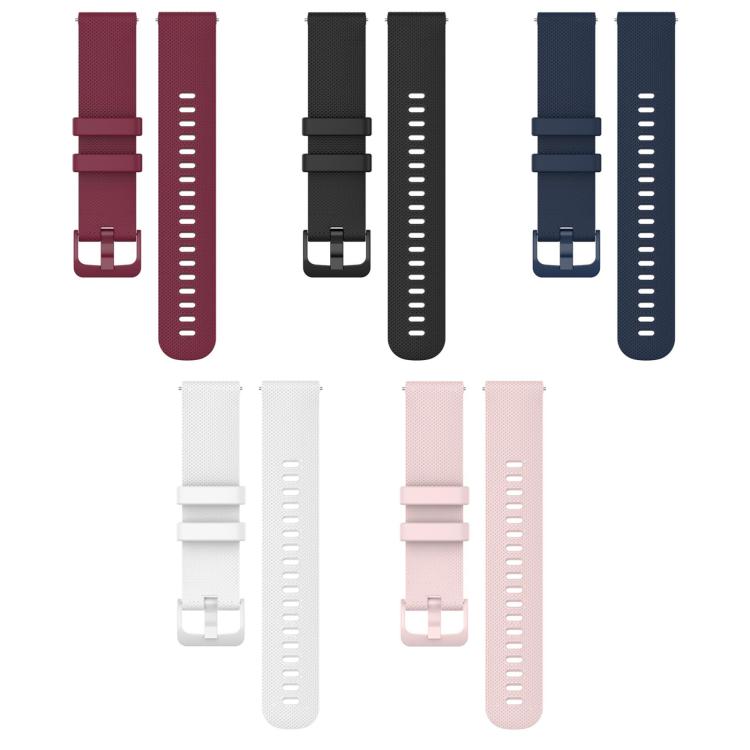 5 Pack xDfind Small Plaid Solid Color Silicone Watch Band, 18mm, 20mm, 22mm