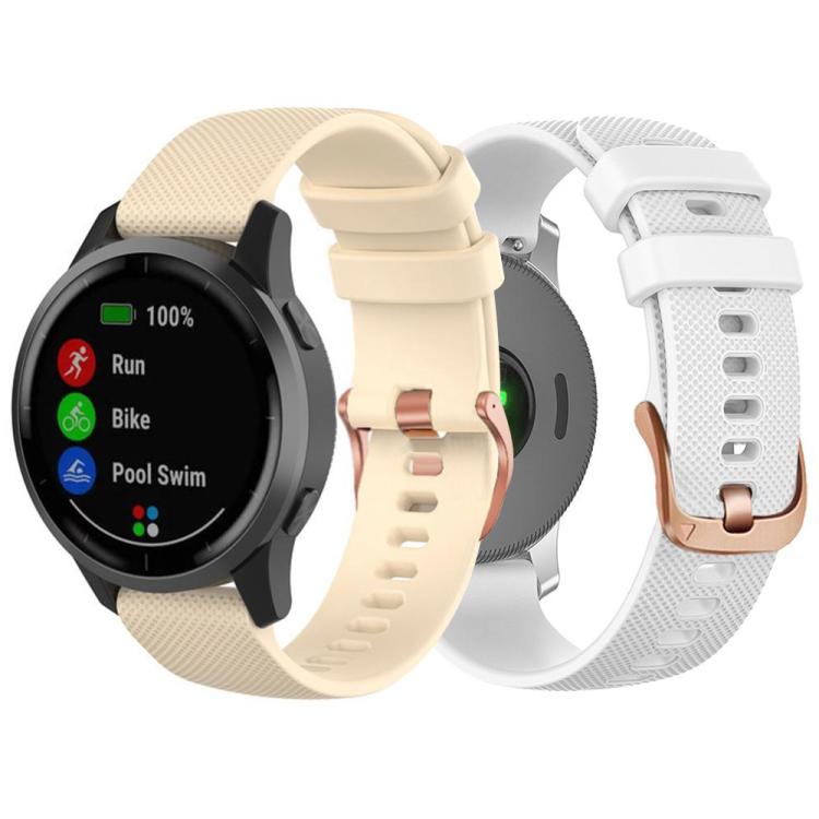 5 Pack For Garmin Vivoactive 5 / Venu / Forerunner 165 xDfind Rose Gold Buckle Silicone Sport Watch Band, 18mm, 20mm, 22mm