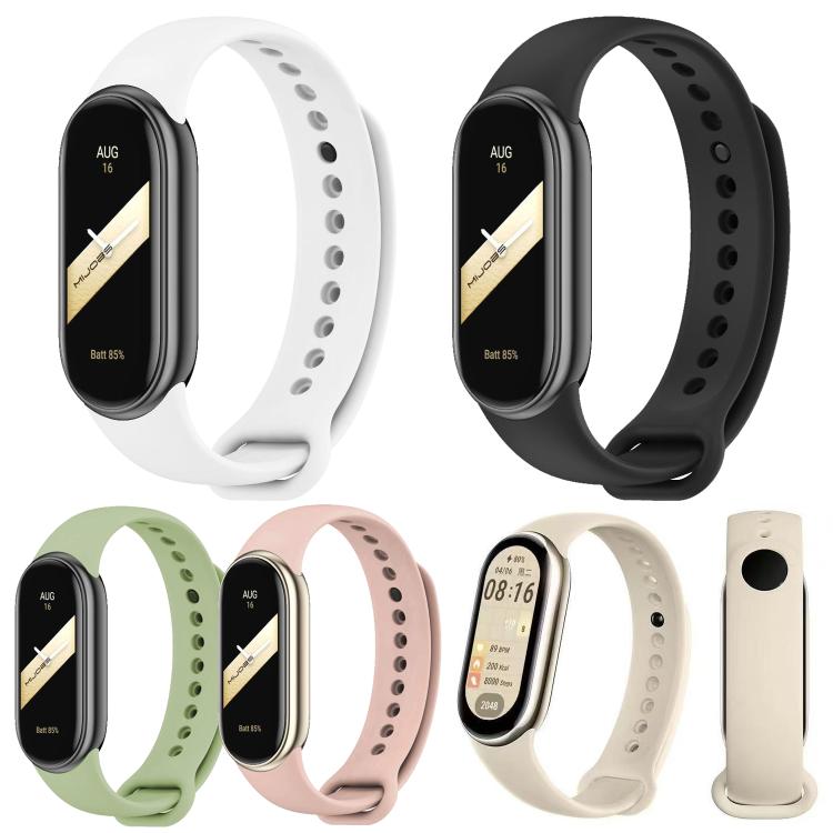 5 Pack xDfind Metal Buckle Solid Color Silicone Watch Band, For Xiaomi Smart Band 10 / 9 / 8