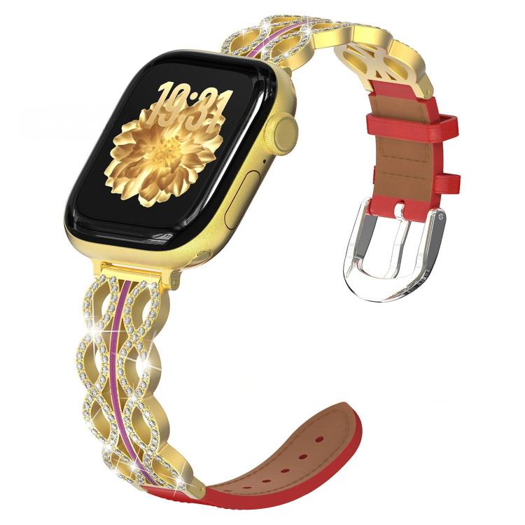 xDfind Diamond Stainless Steel Hybrid Genuine Leather Watch Band