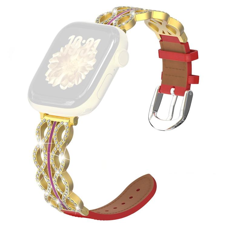 xDfind Diamond Stainless Steel Hybrid Genuine Leather Watch Band