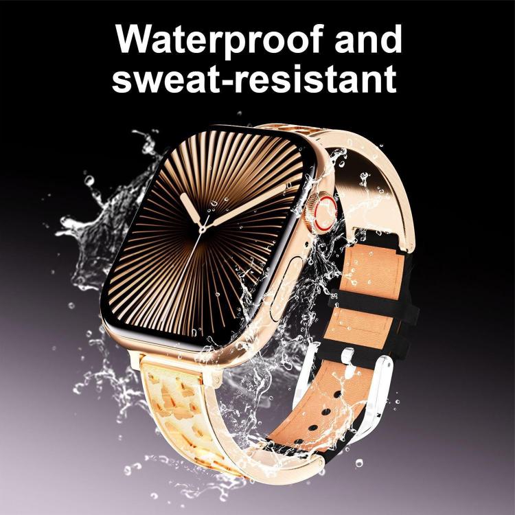 xDfind Butterfly Stainless Steel Hybrid Genuine Leather Watch Band, For Apple Watch 42 / 44 / 45 / 46 / 49mm