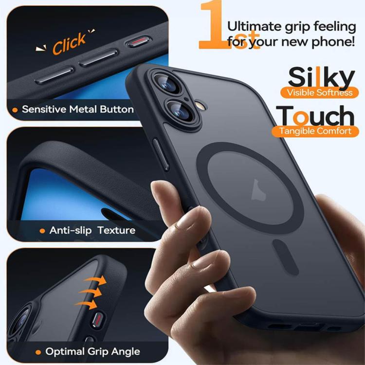 XDcase Skin Feel Magnetic Frosted Phone Case with Lens Film, For iPhone 15