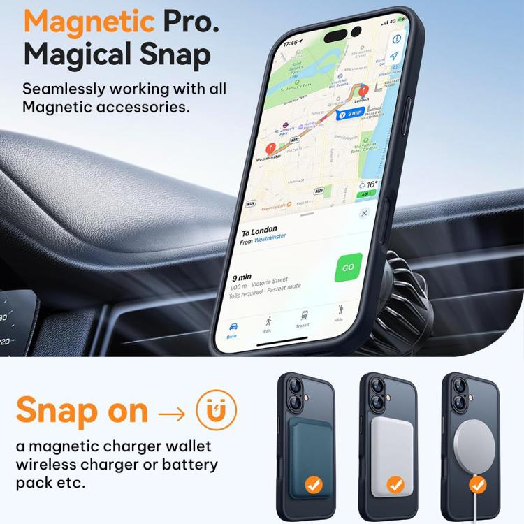 XDcase Skin Feel Magnetic Frosted Phone Case with Lens Film, For iPhone 16 Pro Max