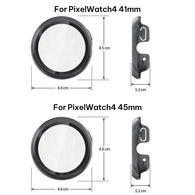 xDfind Tempered Film Integrated Oil Spraying PC Watch Protective Cover, For Google Pixel Watch 4 / 3 45mm