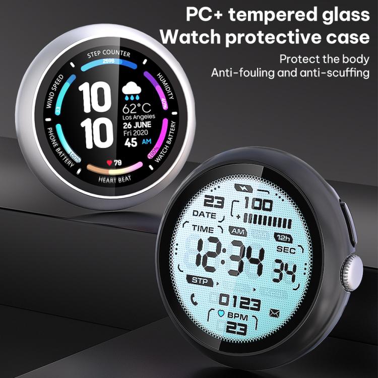 xDfind Tempered Film Integrated Oil Spraying PC Watch Protective Cover, For Google Pixel Watch 4 / 3 / 2 / 1 41mm
