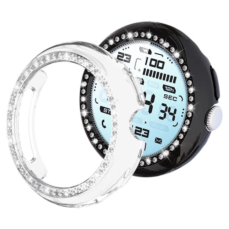 xDfind Single Row Diamond Hollow PC Watch Cover, For Google Pixel Watch 4 / 3 / 2 / 1 41mm
