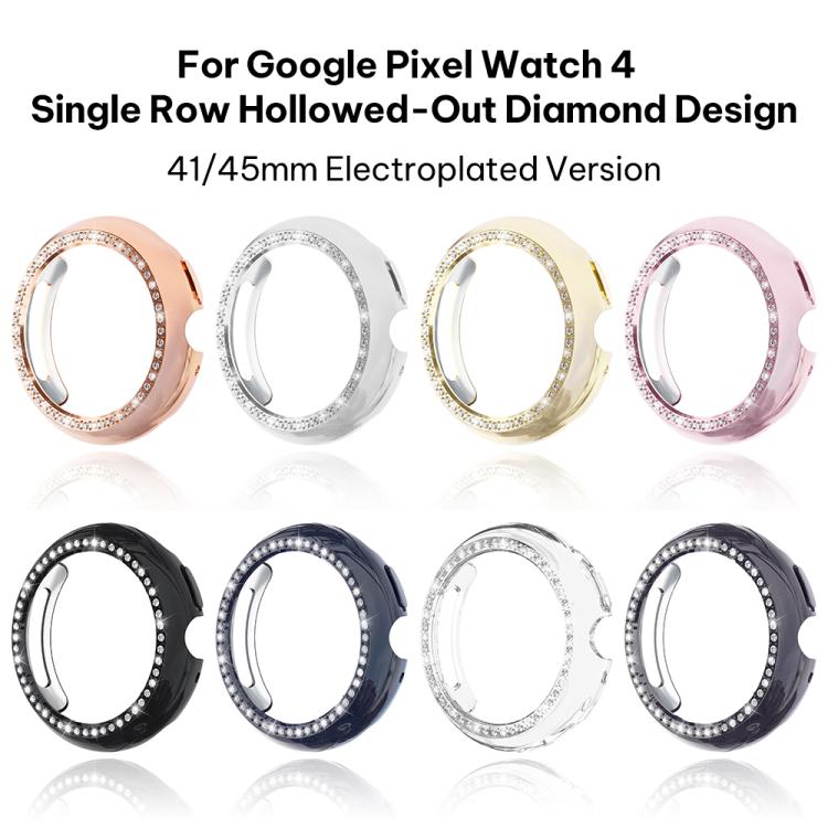 xDfind Single Row Diamond Hollow PC Watch Cover, For Google Pixel Watch 4 / 3 / 2 / 1 41mm