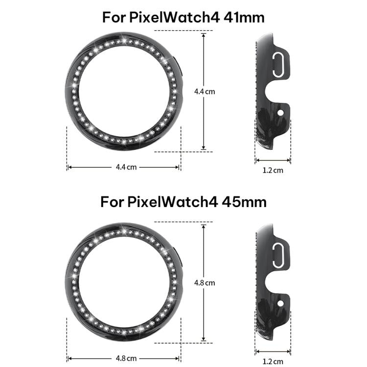 xDfind Single Row Diamond Hollow PC Watch Cover, For Google Pixel Watch 4 / 3 / 2 / 1 41mm