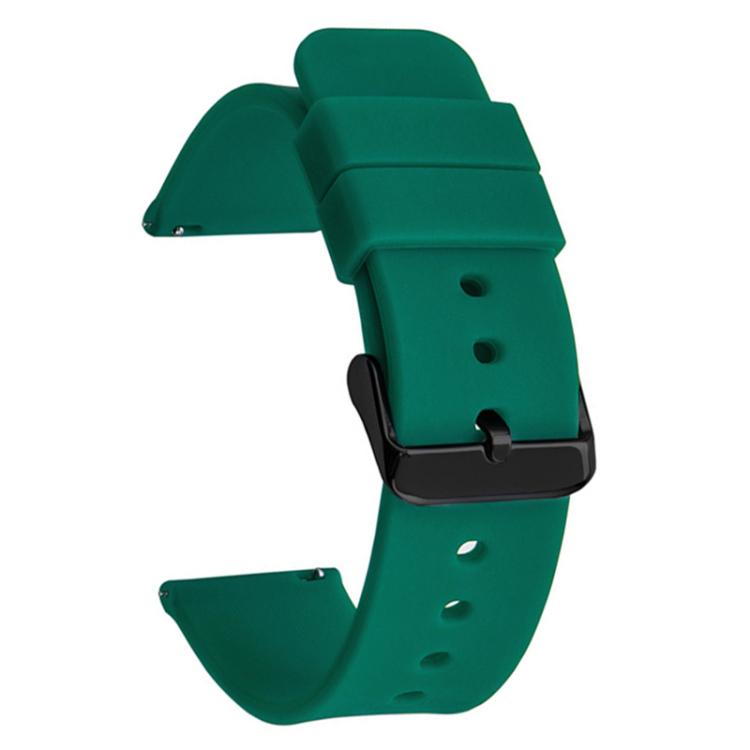xDfind Stainless Steel Black Pin Buckle Solid Color Silicone Waterproof Watch Band, 12mm