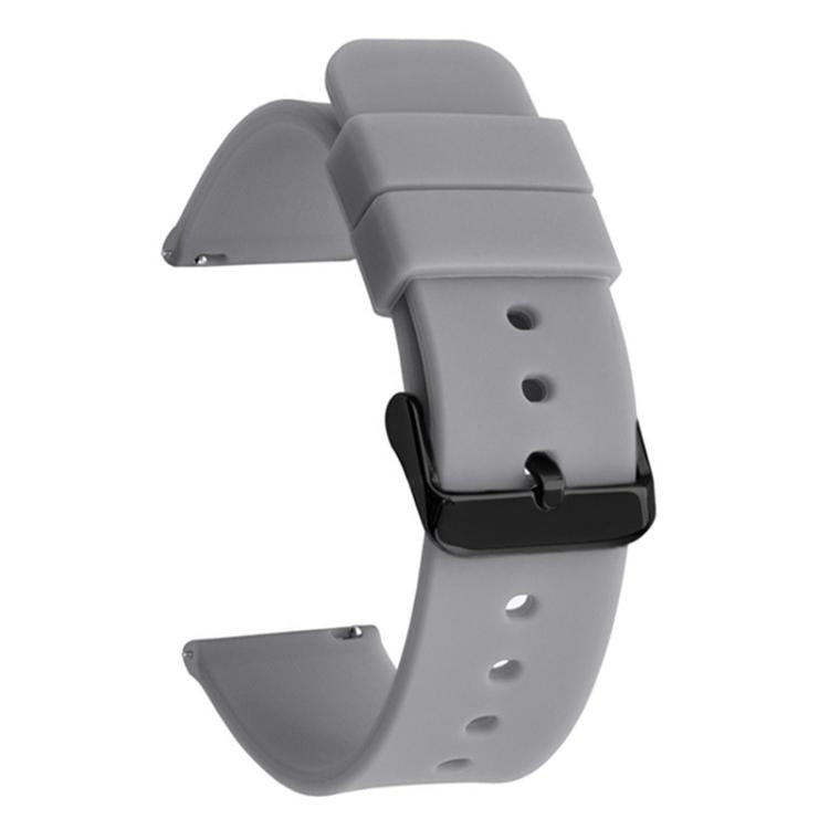 xDfind Stainless Steel Black Pin Buckle Solid Color Silicone Waterproof Watch Band, 18mm