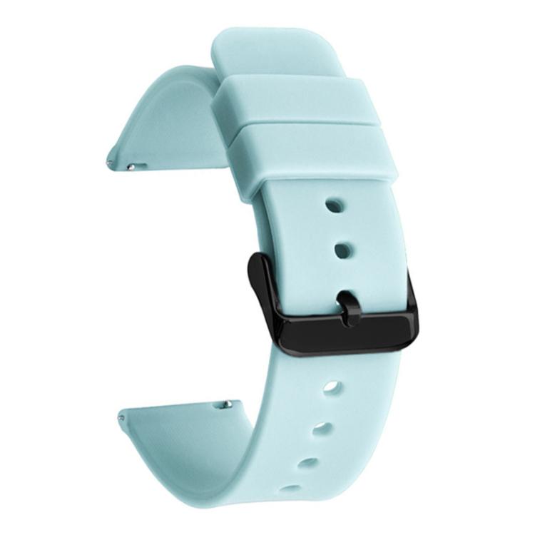 xDfind Stainless Steel Black Pin Buckle Solid Color Silicone Waterproof Watch Band, 18mm