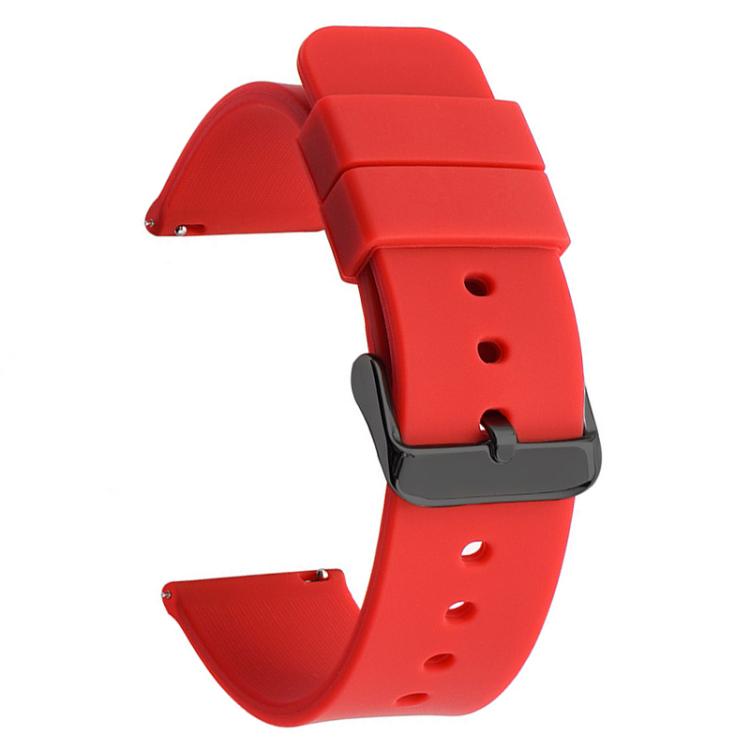 xDfind Stainless Steel Black Pin Buckle Solid Color Silicone Waterproof Watch Band, 19mm