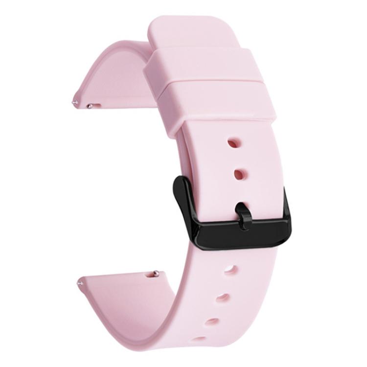 xDfind Stainless Steel Black Pin Buckle Solid Color Silicone Waterproof Watch Band, 20mm