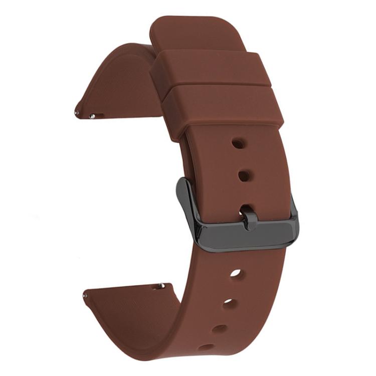 xDfind Stainless Steel Black Pin Buckle Solid Color Silicone Waterproof Watch Band, 20mm