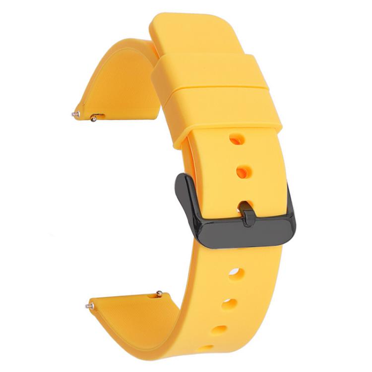 xDfind Stainless Steel Black Pin Buckle Solid Color Silicone Waterproof Watch Band, 20mm