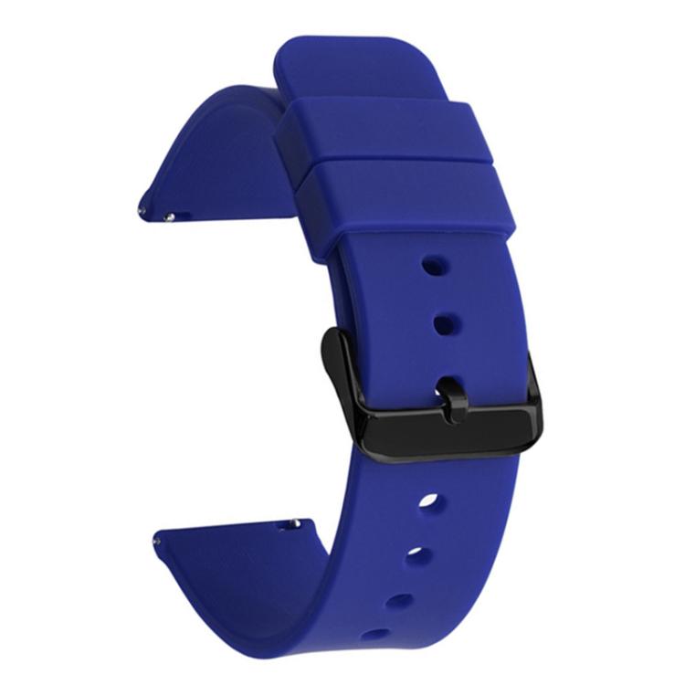 xDfind Stainless Steel Black Pin Buckle Solid Color Silicone Waterproof Watch Band, 21mm