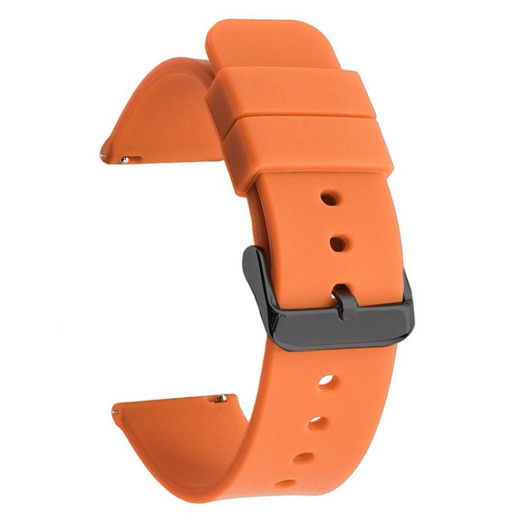 xDfind Stainless Steel Black Pin Buckle Solid Color Silicone Waterproof Watch Band, 21mm