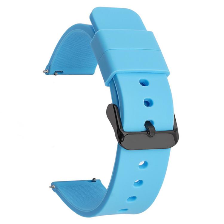 xDfind Stainless Steel Black Pin Buckle Solid Color Silicone Waterproof Watch Band, 21mm