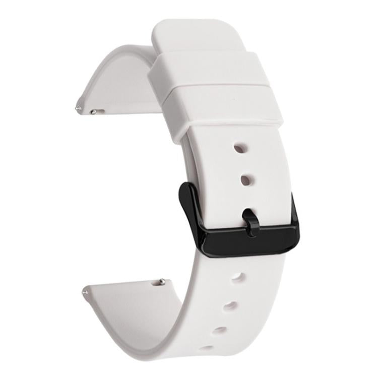 xDfind Stainless Steel Black Pin Buckle Solid Color Silicone Waterproof Watch Band, 22mm
