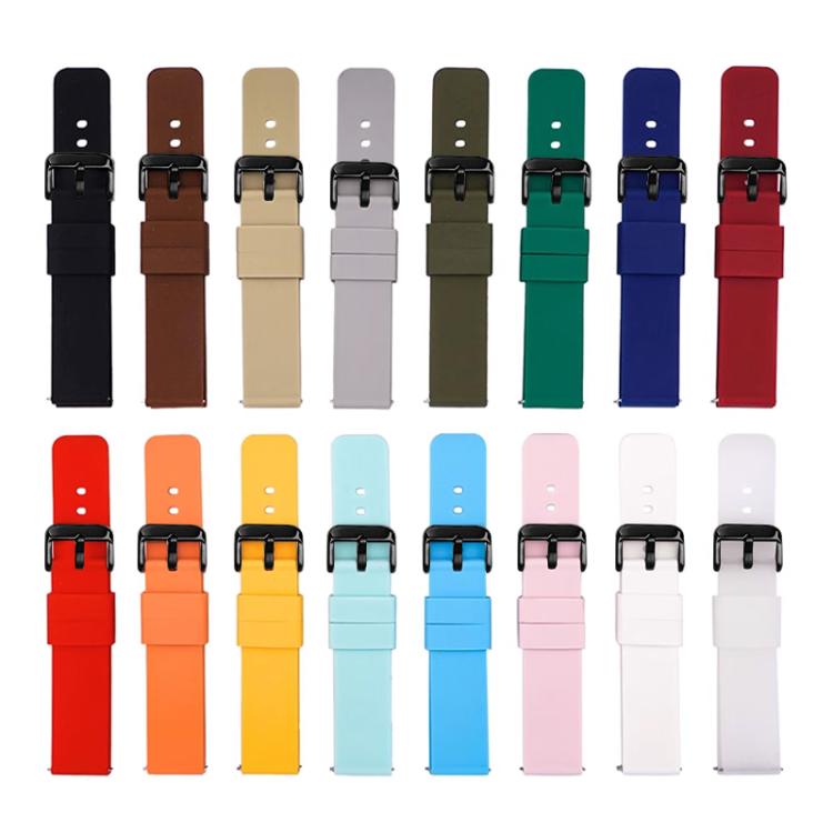 xDfind Stainless Steel Black Pin Buckle Solid Color Silicone Waterproof Watch Band, 12mm