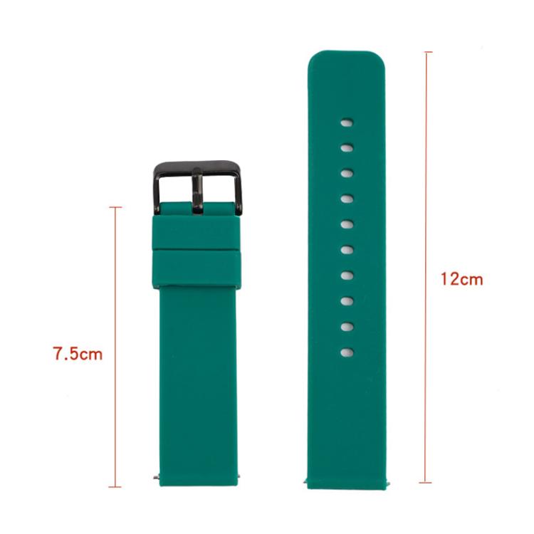 xDfind Stainless Steel Black Pin Buckle Solid Color Silicone Waterproof Watch Band, 15mm