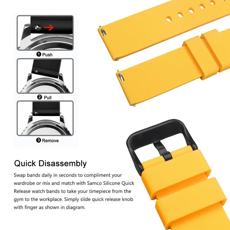 xDfind Stainless Steel Black Pin Buckle Solid Color Silicone Waterproof Watch Band, 15mm