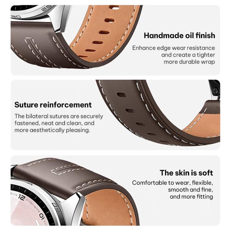 xDfind Composite Cowhide Texture Vegan Leather Watch Band, 20mm
