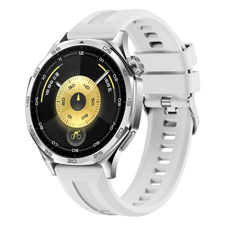 xDfind Silver Buckle Solid Color Silicone Watch Band, For Huawei Watch GT 6 / 5 / 4 / 3 46mm