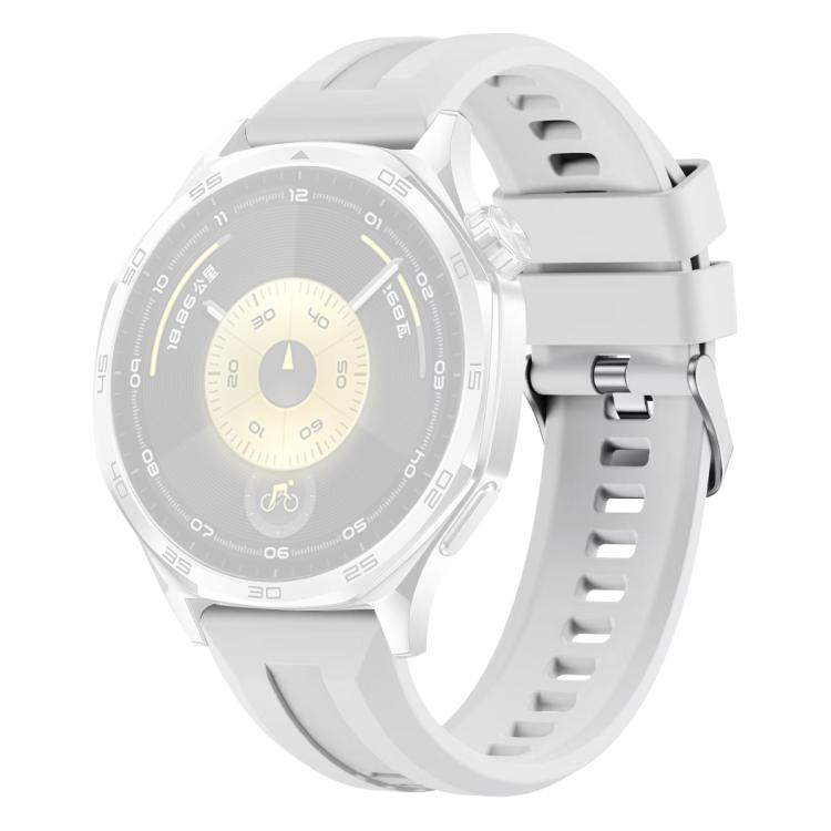 xDfind Silver Buckle Solid Color Silicone Watch Band, For Huawei Watch GT 6 / 5 / 4 / 3 46mm
