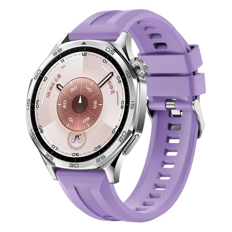 xDfind Silver Buckle Solid Color Silicone Watch Band, For Huawei Watch GT 6 / 5 / 4 / 3 46mm