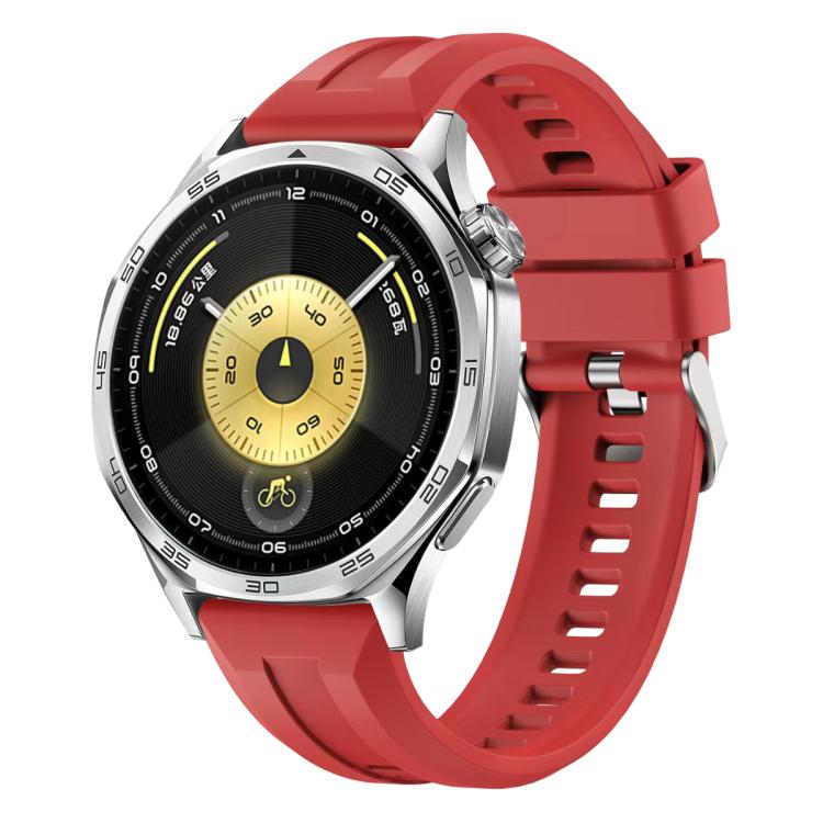 xDfind Silver Buckle Solid Color Silicone Watch Band, For Huawei Watch GT 6 / 5 / 4 / 3 46mm