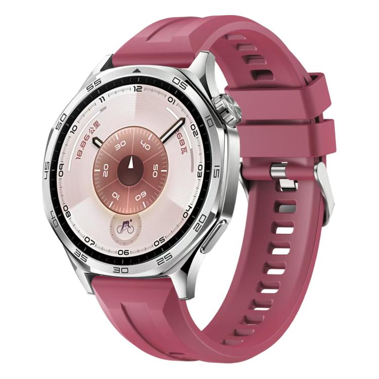 xDfind Silver Buckle Solid Color Silicone Watch Band, For Huawei Watch GT 6 / 5 / 4 / 3 46mm