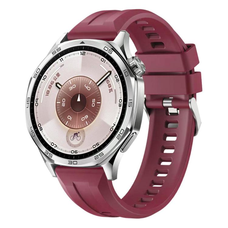 xDfind Silver Buckle Solid Color Silicone Watch Band, For Huawei Watch GT 6 / 5 / 4 / 3 46mm