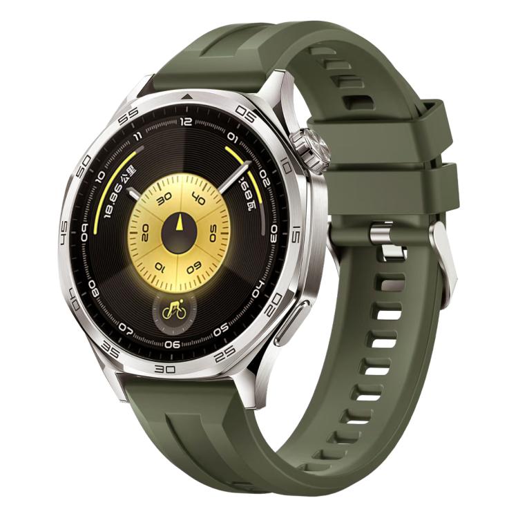 xDfind Silver Buckle Solid Color Silicone Watch Band, For Huawei Watch GT 6 / 5 / 4 / 3 46mm