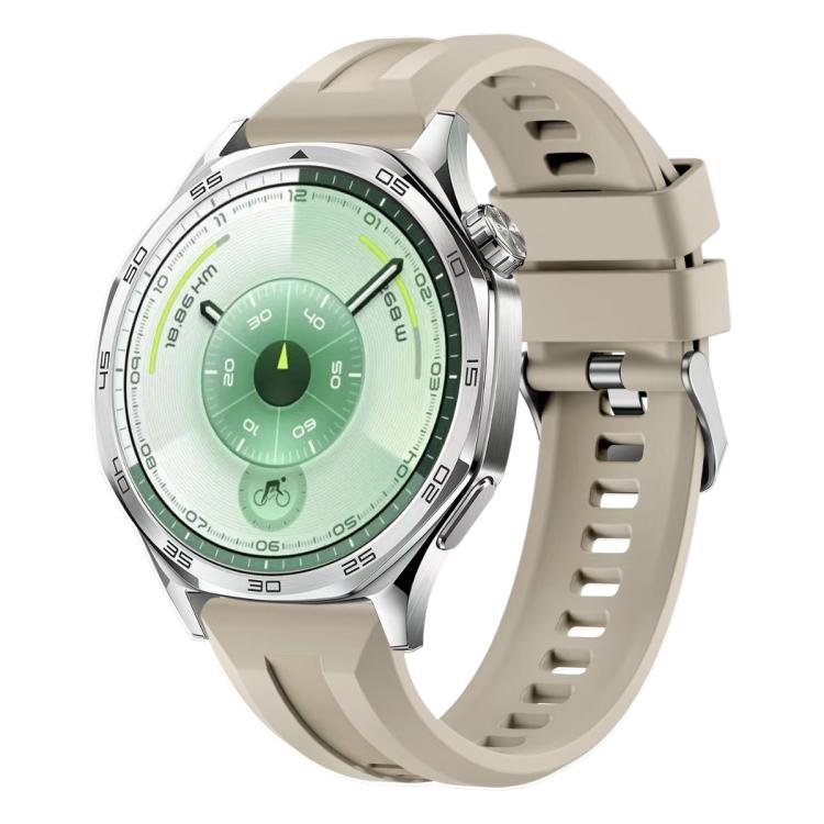 xDfind Silver Buckle Solid Color Silicone Watch Band, For Huawei Watch GT 6 / 5 / 4 / 3 46mm