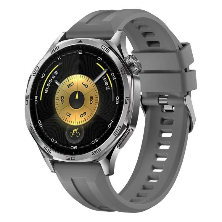 xDfind Silver Buckle Solid Color Silicone Watch Band, For Huawei Watch GT 6 / 5 / 4 / 3 46mm