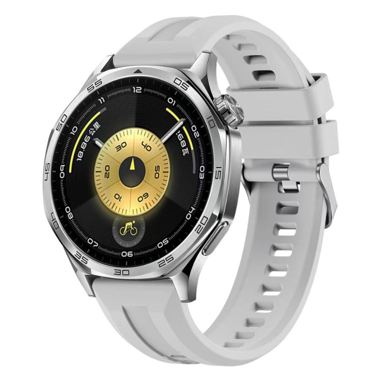 xDfind Silver Buckle Solid Color Silicone Watch Band, For Huawei Watch GT 6 / 5 / 4 / 3 46mm